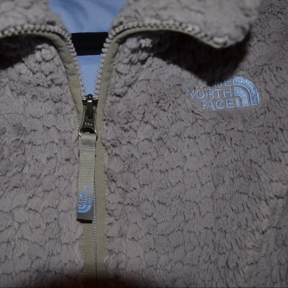 Kids L North Face Grey Fuzzy Jacket - Picture 3 of 8